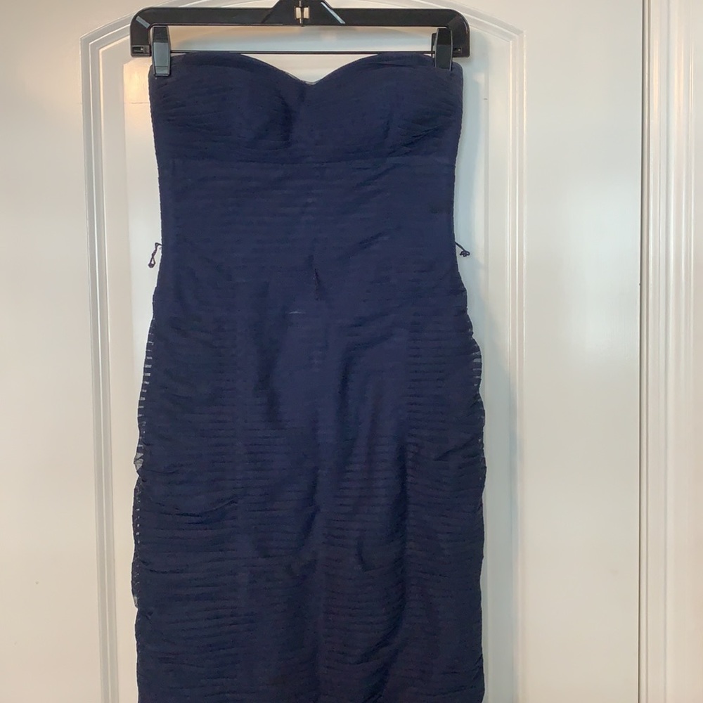 Js Collection Floor Length Tulle Strapless Navy G… - image 3